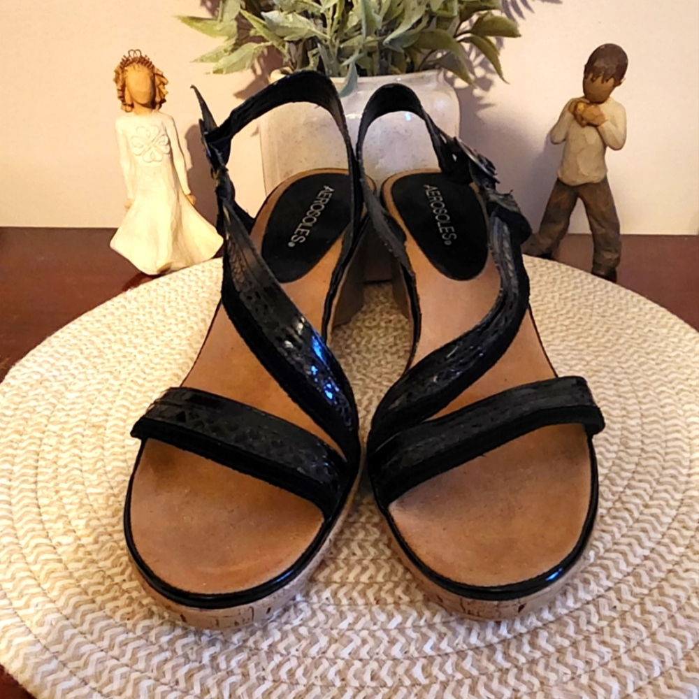 Aerosoles® Black Patent Strappy Sandals